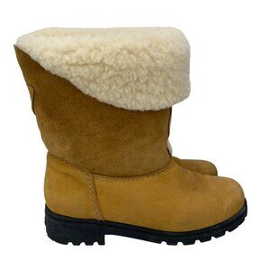 Vintage Sorel Shearling Boots Made in Canada Yellow Leather Winter Boots Women10